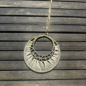 Silver and white necklace